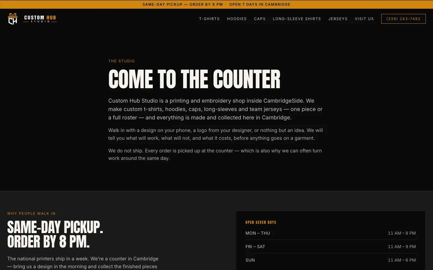 Custom Hub Studio Brand & Order Site image 5