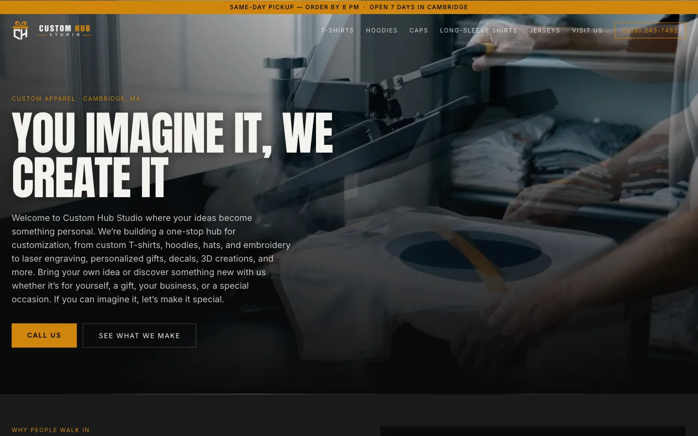 Custom Hub Studio Brand & Order Site